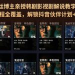 抖音270W粉丝博主亲授韩剧影视剧解说教学，从零基础入门到变现全流程全覆盖，解锁抖音伙伴计划+精选独家收益！