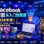 AI+Facebook广告投放从入门到精通（2026年版）｜账户体系搭建・直播投流・素材策略・数据优化・聊单变现全链路实战课