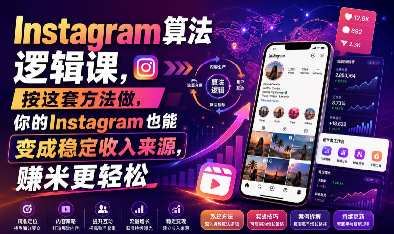 Instagram算法逻辑课，按这套方法做，你的Instagram也能变成稳定收入来源，賺米更轻松【原创双语字幕】-水滴知识网