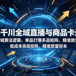 2026千川全域直播与商品卡运营课｜全新全域算法逻辑、单品打爆多品矩阵、精准放量控本、低成本高投产投流实战教程