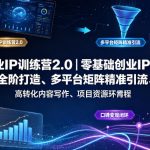 创业IP训练营2.0｜零基础创业IP全阶打造、多平台矩阵精准引流、高转化内容写作、项目资源对接与口碑变现闭环课程