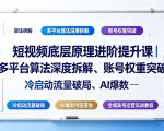 短视频底层原理进阶提升课｜多平台算法深度拆解、账号权重突破、冷启动流量破局、AI爆款内容落地与全域账号运营实战教程