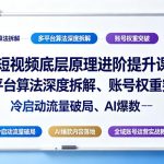 短视频底层原理进阶提升课｜多平台算法深度拆解、账号权重突破、冷启动流量破局、AI爆款内容落地与全域账号运营实战教程