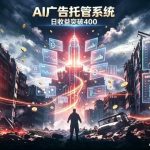 AI智能广告，全自动化运行，单日可达400+，小白新手0基础上手【揭秘】