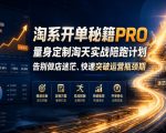 淘系开单秘籍PRO，量身定制淘天实战陪跑计划，告别做店迷茫、快速突破运营瓶颈期（更新260823）
