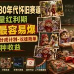 AI橘猫80年代怀旧赛道，平台流量红利期，新号最容易爆，伙伴计划-分成计划-收徒商单等多种收益