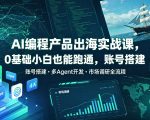 AI编程产品出海实战课，0基础小白也能跑通，账号搭建・多Agent开发・市场调研全流程，月入千刀跨境变现教程（更新0822）