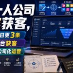 AI一人公司内容获客，轻松日更3条，多平台获客，一人公司化运营（更新0827）