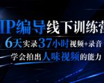 后浪·IP编导线下训练营，6天实录37小时视频+录音，学会拍出人味视频的能力