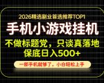 不做标题党，只谈真落地，每天十几分钟，轻松日入500+，长期可做！【揭秘】