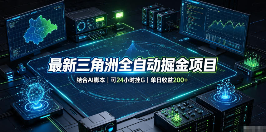 最新三角洲全自动掘金项目,结合AI脚本,可24小时挂G,单日收益200+【揭秘】-木木学长网创分享