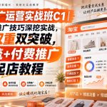 淘宝推广运营实战班C1｜淘宝运营推广技巧深挖实战，选品权重双突破，自然流+付费推广全域起店教程