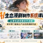 AI生态漫剧制作系统课程，从零吃透完整创作流程，新手零门槛独立产出优质漫剧作品