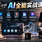 5分钟AI全能实战课｜提示词高阶技巧+AI智能体+数字人+办公创作+短视频IP变现全教程