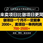 一单利润700-2.5K+，为什么我们要卖项目而不是做项目，我们普通人应该怎样开始？【揭秘】