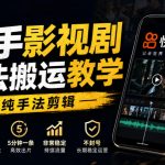 最新快手影视剧手法搬运教学，纯手法剪辑，5分钟一条，非常稳定，不封号