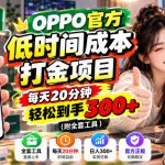 OPPO官方低时间成本打金项目，每天20分钟，轻松到手300+（附全套工具）【揭秘】