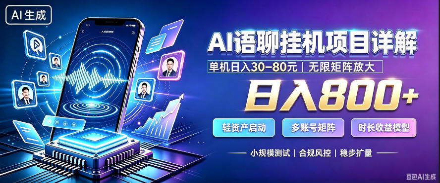 AI聊天挂G项目,日入800+,适用个人副业,支持工作室矩阵操作,放大收益【揭秘】