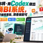 电商108将·用Codex做出电商BI系统，无需深厚编程基础，跟着做即可