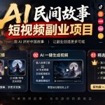 AI民间故事短视频副业项目，多平台流量分成，三视图分镜实操，精选计划放大副业收益