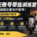 28天账号带练训练营（短视频文案与IP起号），直接落地短视频IP起号，打造能涨粉、能变现的个人账号