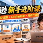 亚马逊新手进阶课，0基础学会FBA运营+Listing打造+站内广告，学会从选品到稳定出单的全流程