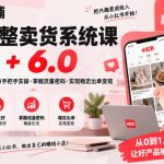 小红书店铺0-1完整卖货系统课5.0+6.0，新手保姆级教程·从0到1手把手实操·掌握流量密码·实现稳定出单变现