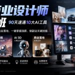 AI商业设计师研修班，90天速通10大AI工具，从绘图、视频、3D到商业落地，一键掌握涨薪、做副业关键技能